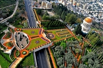 Bahai Gardens in Haifa Israel on the face of Mount Carmel