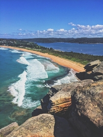 Barrenjoey Headland Sydney AU Where the ocean collides with the inlet 