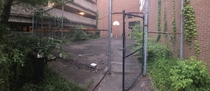 Basketball court at an abandoned hospital in Birmingham AL