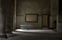 Bathtub at an abandoned German sanatorium for tuberculosis