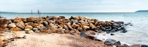 Beach rocks in Fredericia Denmark 