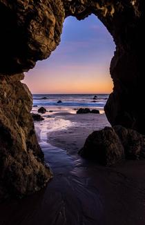 Beach Window of last nights sunset Malibu California 