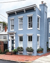 Beautiful blue house in Old Town Alexandria Virginia