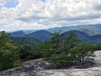 Beautiful blue ridges as far as the eye can see Stone Mountain North Carolina 