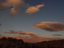 Beautiful clouds over the desert at Joshua Tree National Park 
