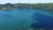 Beautiful Crater Lake on So Miguel Island Aores Portugal 