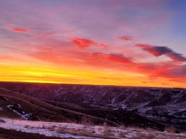 Beautiful first day of the new year sunrise Taken in a coulee in southern Alberta Canada 