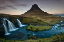 Beautiful Glan waterfall West Iceland 