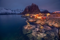 Beautiful lofoten islands in winter Norway