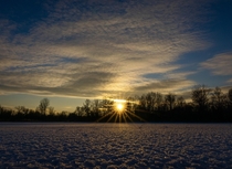 Beautiful Michigan winter sunset