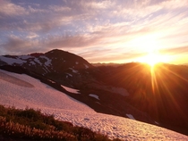 Beautiful Mt Baker at Sunset  x