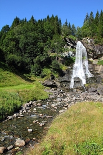 Beautiful place in Norway Steinsdalsfossen Waterfall 