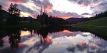 Beautiful Sunset at Hahns Peak Lake 