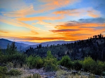 Beautiful sunset on Council mountain Idaho 