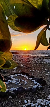 Beautiful sunset overlooking Makalawena Beach Hawaii 