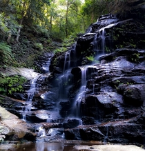 Beautiful waterfall on the Wentworth Falls hike Blue Mountains Australia OC 
