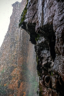 Behind the Waterfall Almaty region Kazakhstan 