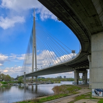 Belgrade bridge over river Sava