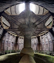 Beneath a massive cooling tower in Charleroi Belgium  Matt Emmett