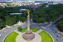 Berlin Victory Column in middle of the central park Tiergarten 