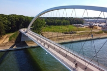 Bicycle bridge over the Albert Canal Tessenderlo Belgium