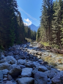 Biela Voda creek and mount Gerlach High Tatra Slovakia  x