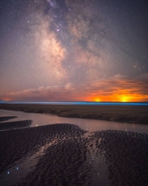 Bioluminescence and the Milky Way at the Oregon Coast 