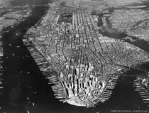 Birds-eye view of Manhattan circa  