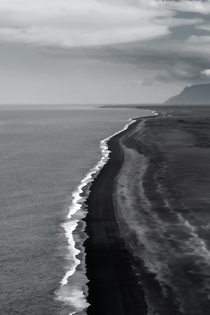 Black Sand beach near Dyrhlaey in Iceland 