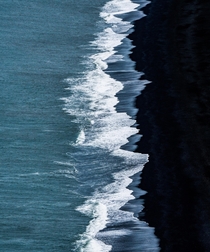 Black sand lava beach in Iceland  - more of my abstract landscapes at insta glacionaut