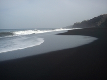 Black sand on the island of Fogo