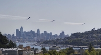 Blue Angels flyby over Seattle 
