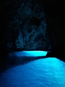 Blue cave on island Bievo Croatia 