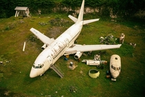 Boeing  abandoned in an abandoned quarry in Bali