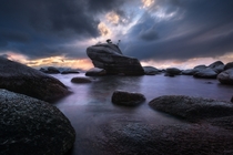 Bonsai Rock by Victor Carreiro Taken on the eastern shores of Lake Tahoe as a storm was passing through 