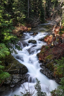 Box Canyon Creek on the hike to Rachel Lake in Snoqualmie National Forest WA USA 