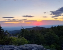 Breakfast view Got up at am hiked two hours in the dark to catch sunrise on Mt Monadnock in Jaffrey NH USA 