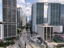 Brickell Ave Downtown Miami FL July  Downtown Miami has a distinct look and it and the city in general have come a long way from the years past