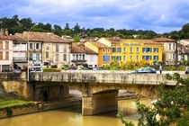Bridge above the Baise river in Condom Gers France 