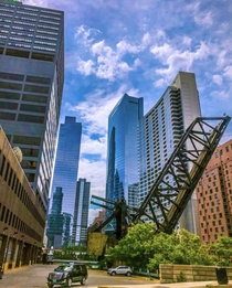 Bridge lifted in Chicago Illinois