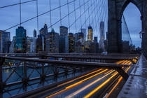 Brooklyn Bridge looking towards Manhattan 