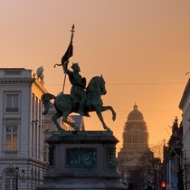 Brussels at sunset