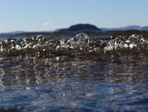 Bubbling wave Lake Taupo New Zealand 