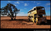 Bus abandoned in the desert 