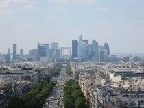Business district of Paris France taken from the Arc de Triomphe 