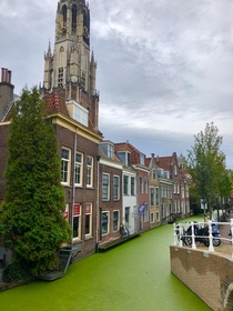 Canal in Delft the Netherlands