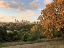 Canary Wharf London from Greenwich Park 