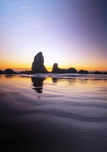 Cannon Beach OR at sunset  OC