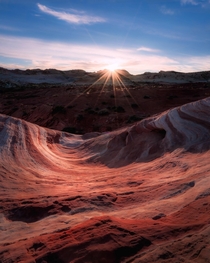 Captured sunstar at Fire Wave Valley of Fire State Park Nevada 