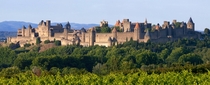 Carcassonne city walls Aude France 